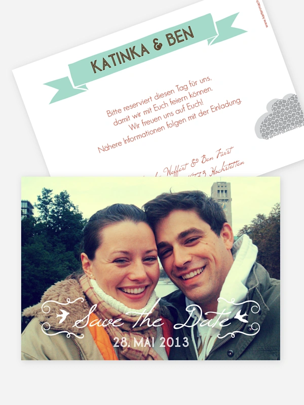 Save-the-Date Karte Heißluftballon