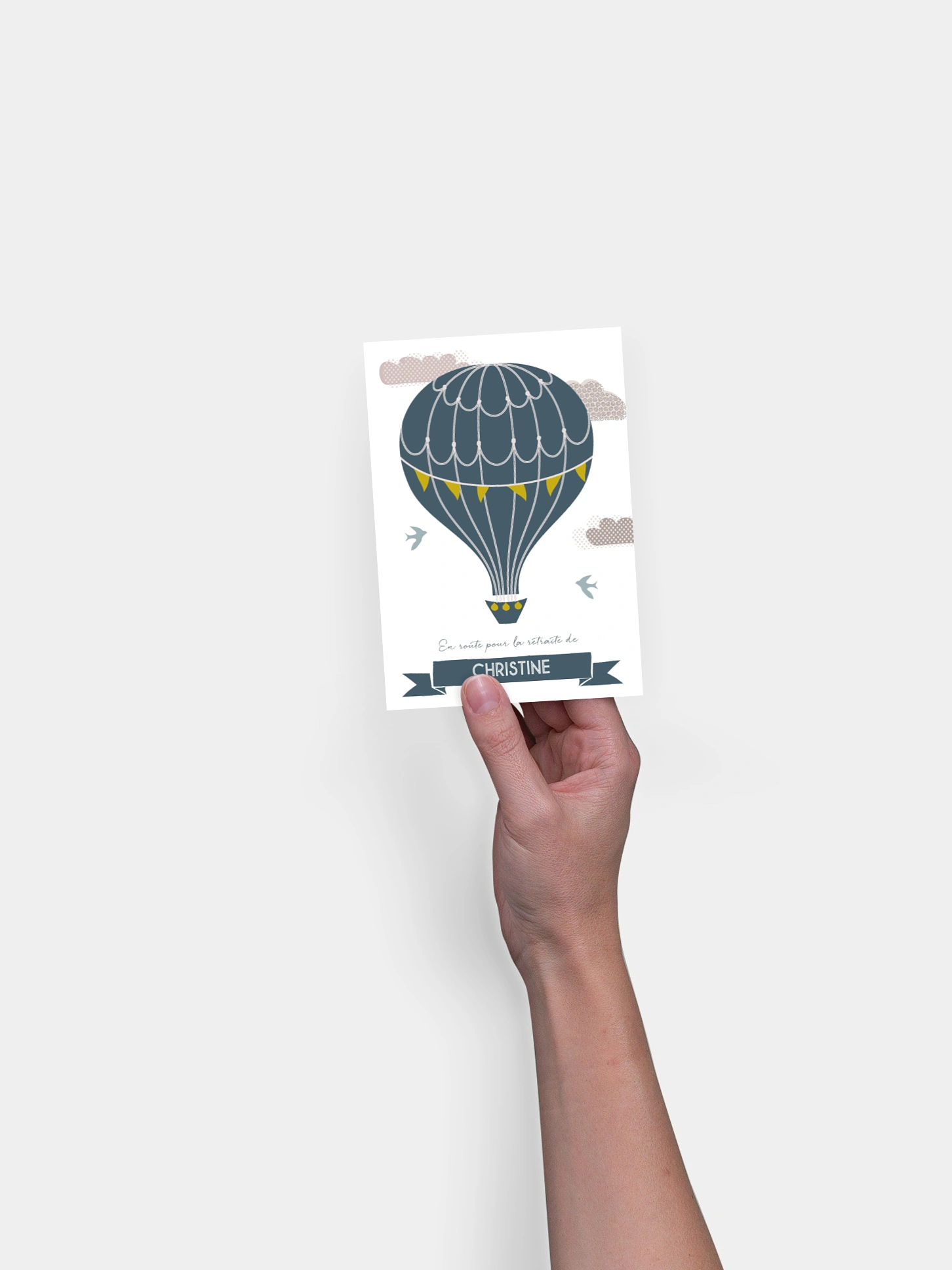 Carte invitation départ retraite Montgolfière