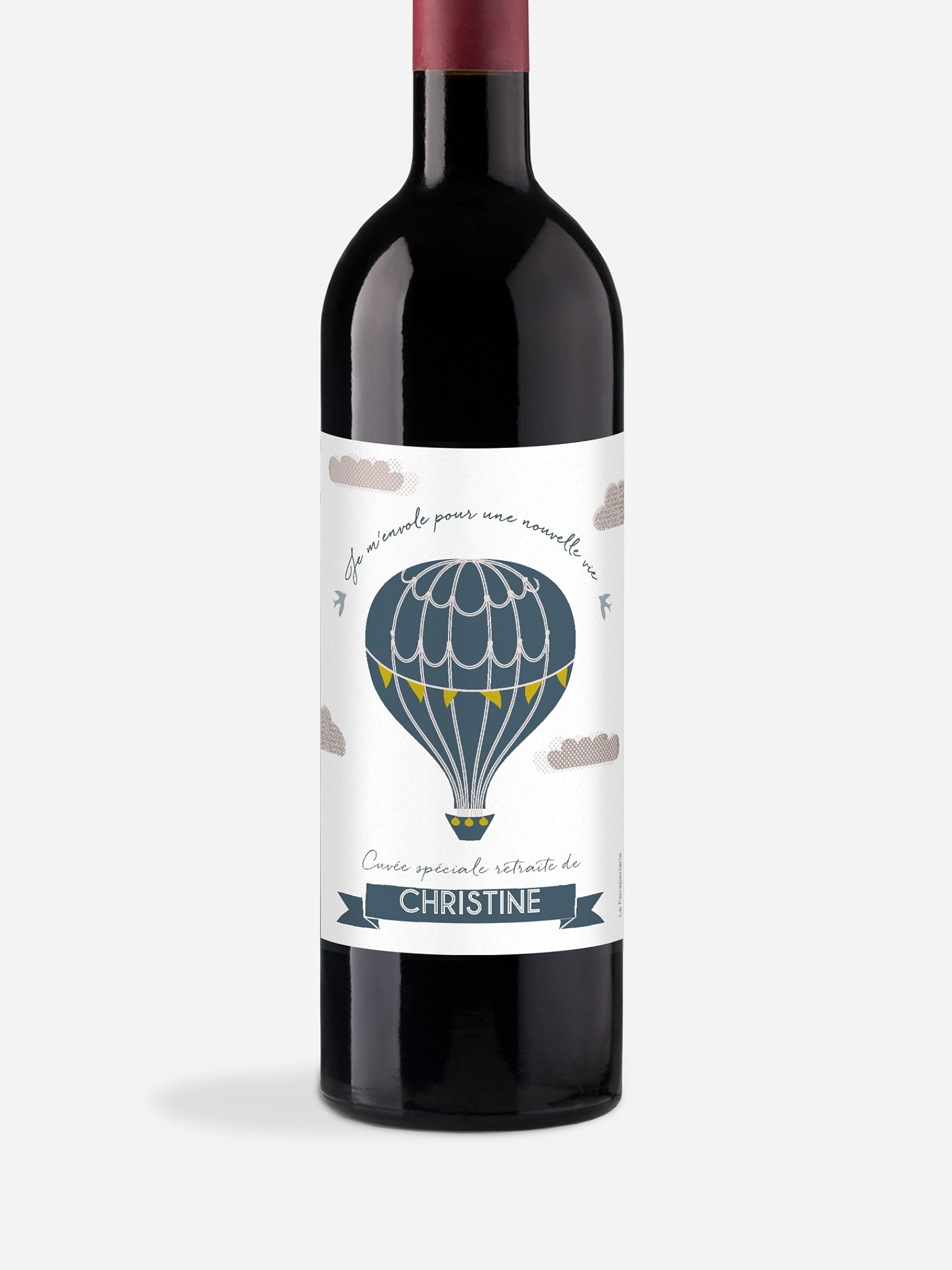 Étiquette bouteille Montgolfière