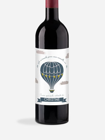 Étiquette bouteille Montgolfière