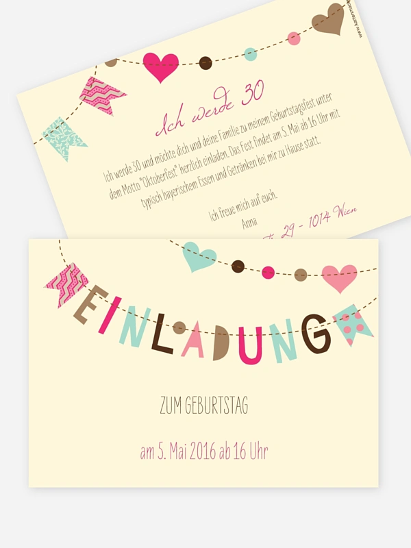 Einladung 30. Geburtstag Festive