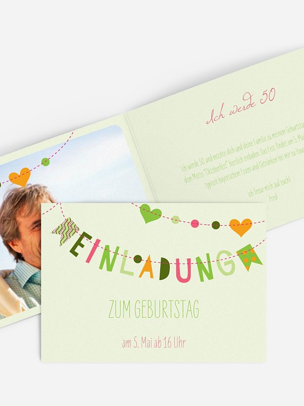 Einladung 50. Geburtstag Festive