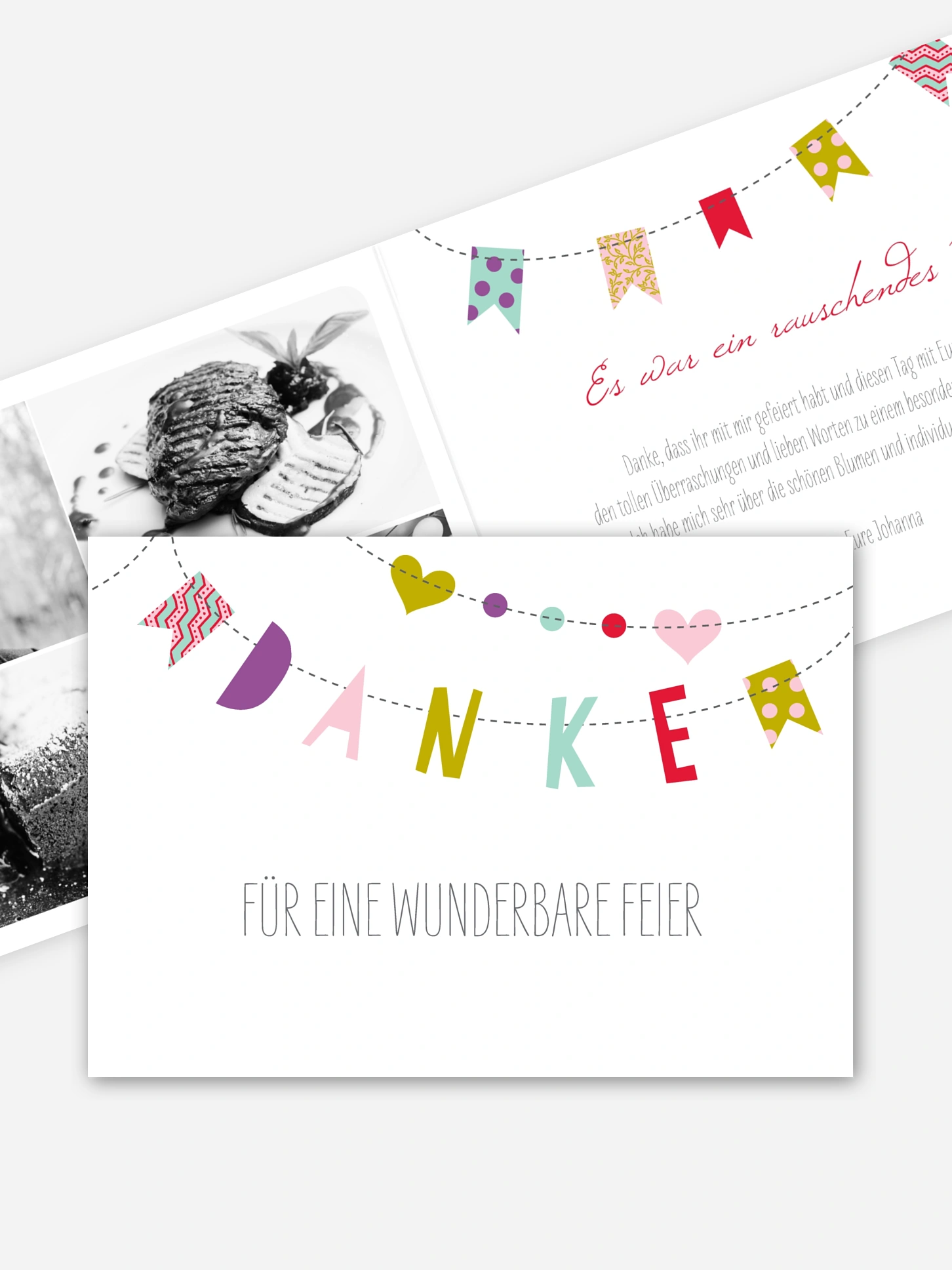 Dankeskarte Geburtstag Festive