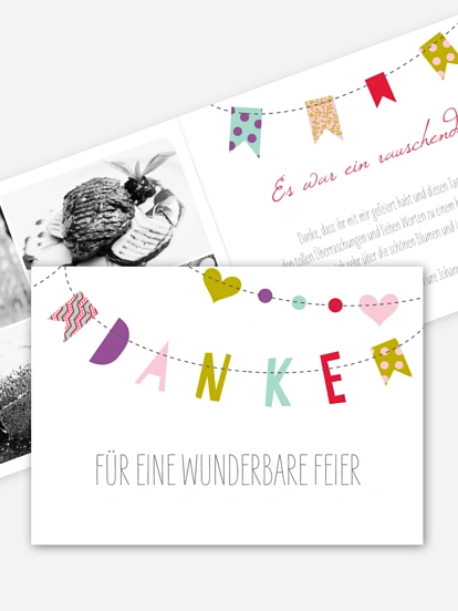 Dankeskarte Geburtstag Festive