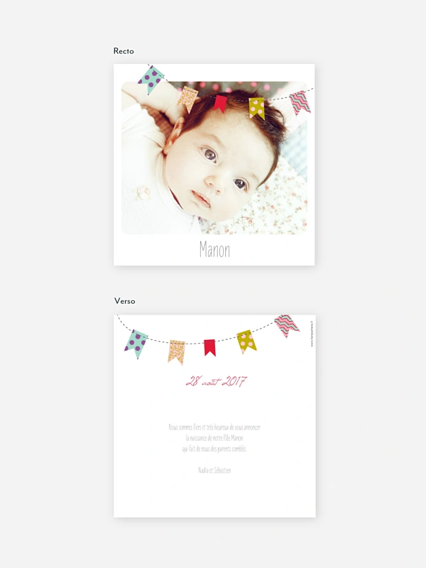 Faire-part naissance Festif