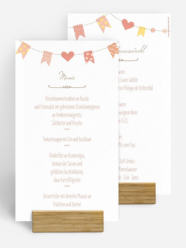 Menükarte Hochzeit Festive