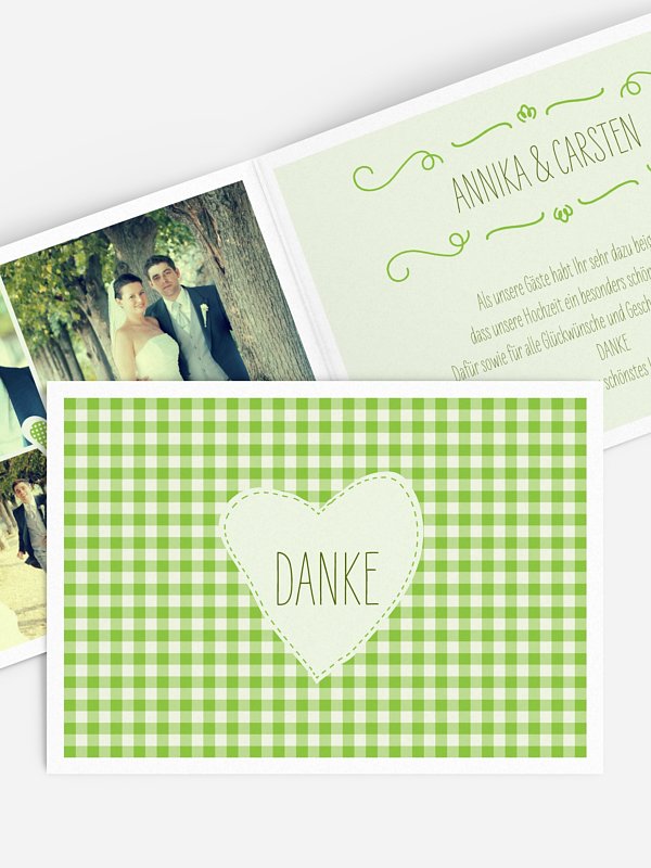 Dankeskarte Hochzeit Vichy Karo