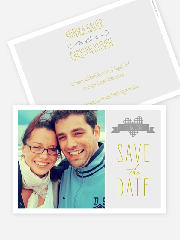 Save-the-Date Karte Vichy Karo