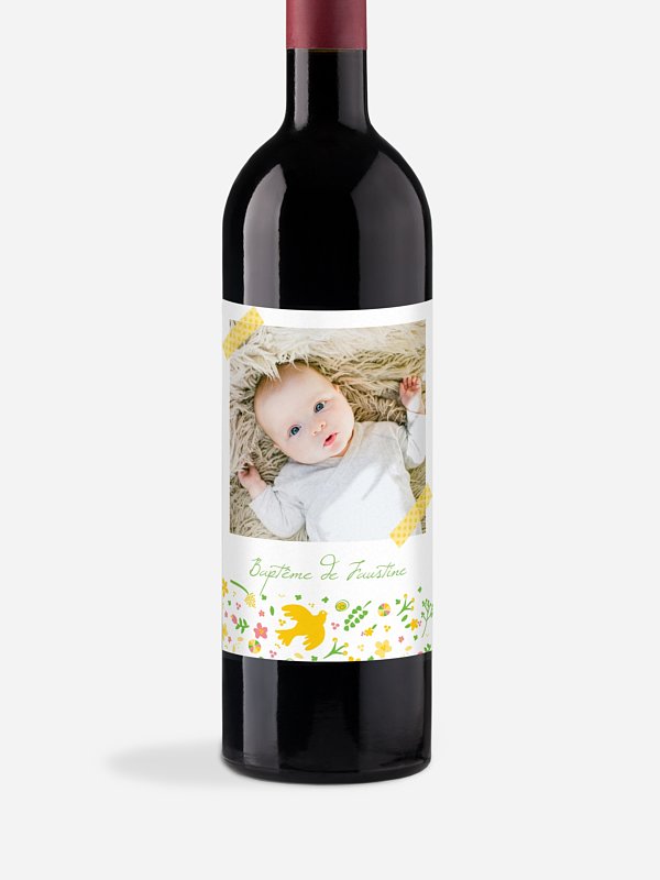 Étiquette pour bouteille Vol de colombes
