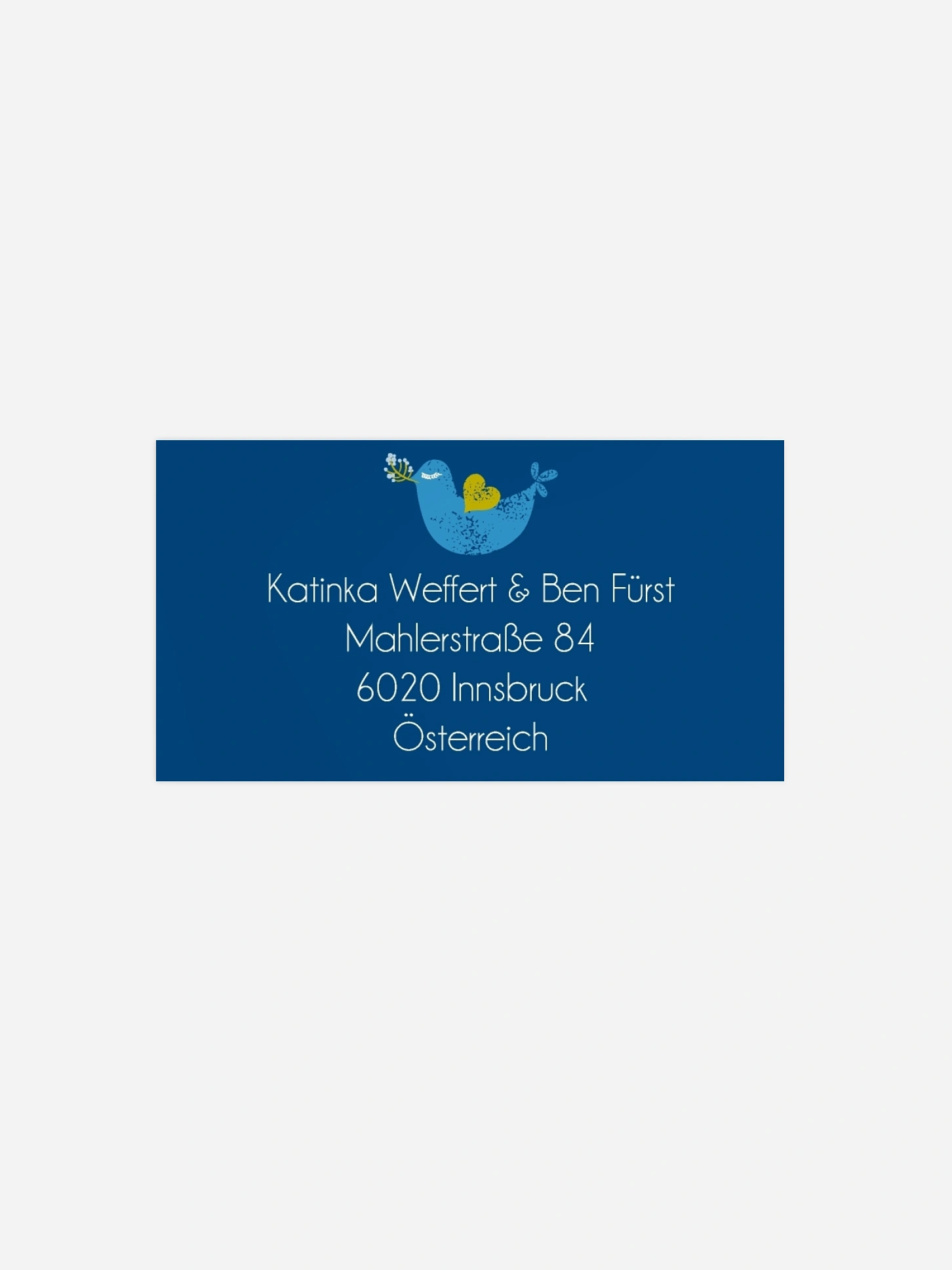 Empfängeraufkleber Weihnachten Vögelchen