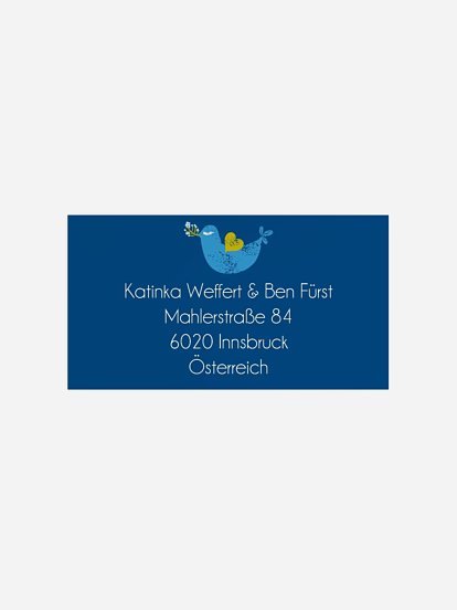 Empfängeraufkleber Weihnachten Vögelchen