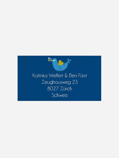 Empfängeraufkleber Weihnachten Vögelchen