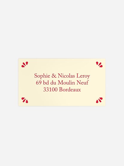 Étiquette destinataire voeux Nouvelle année