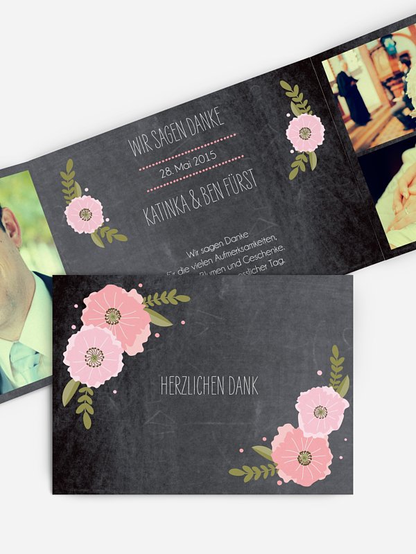 Dankeskarte Hochzeit Poppies