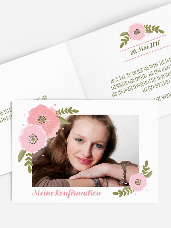 Konfirmationseinladung Poppies