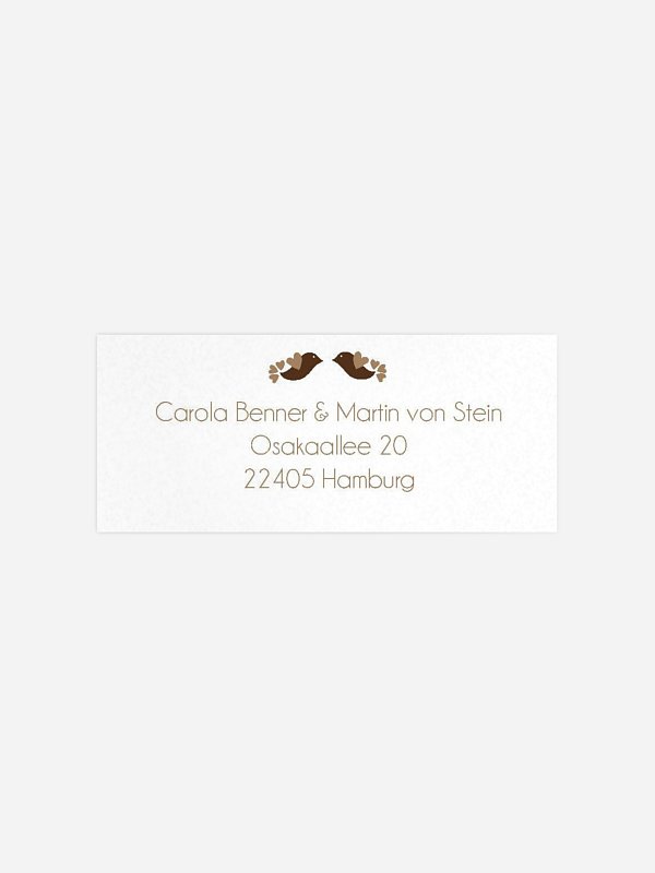 Absenderaufkleber Hochzeit Birds