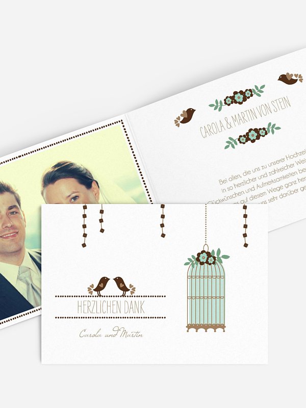 Dankeskarte Hochzeit Birds