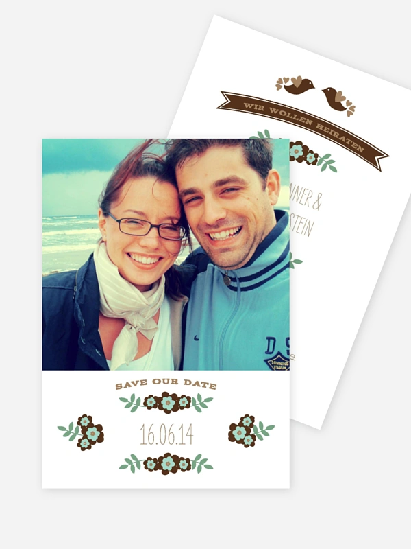 Save-the-Date Karte Birds