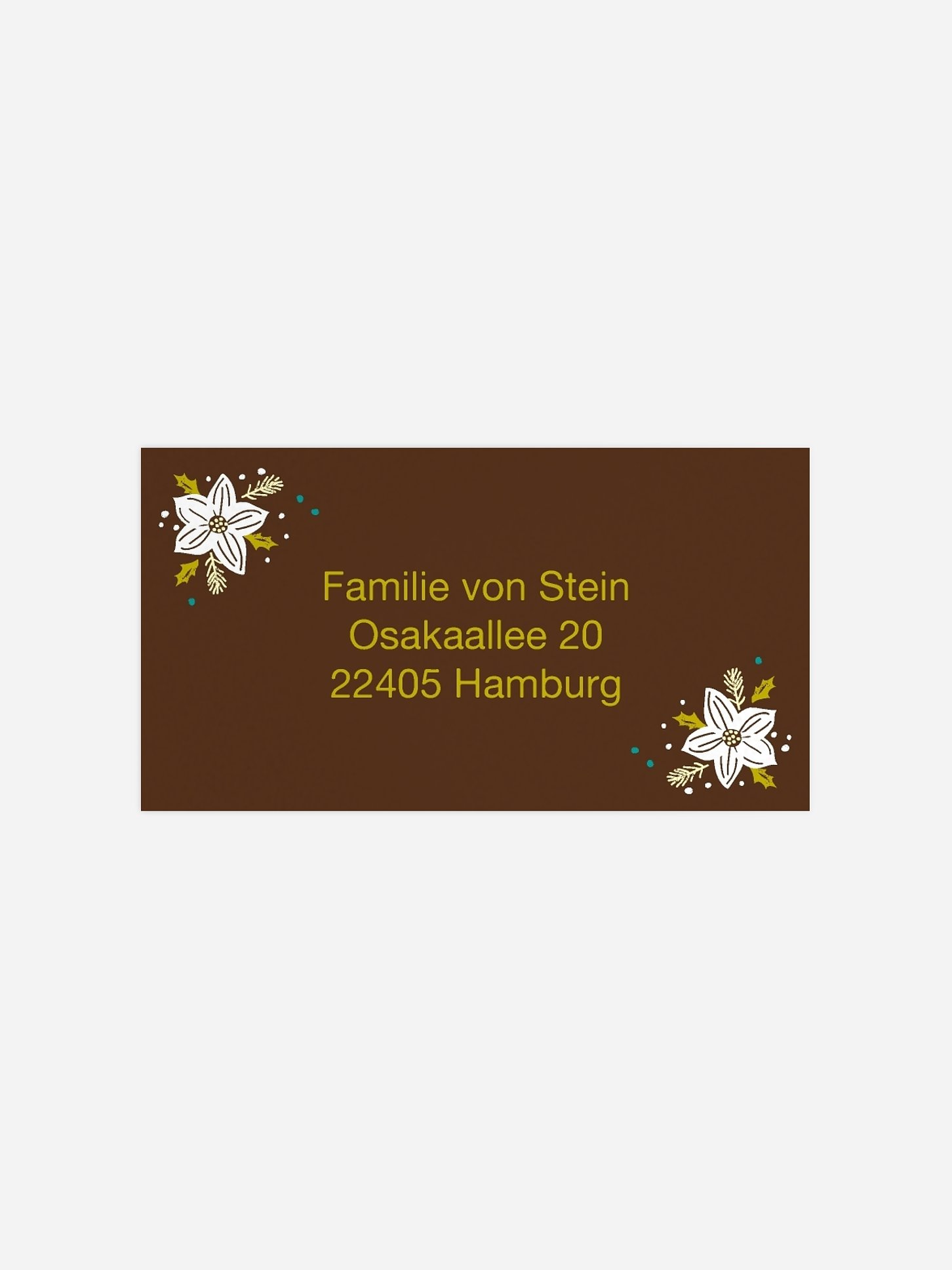 Empfängeraufkleber Weihnachten Weihnachtsblume