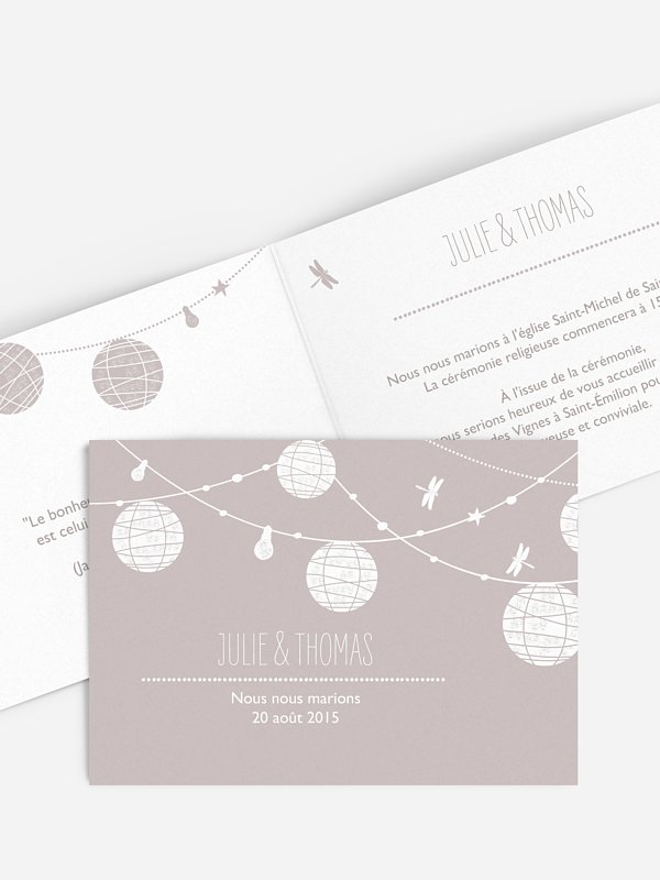Faire-part mariage Lanterne