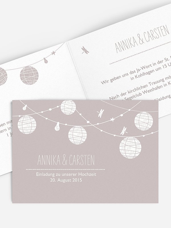 Hochzeitseinladung Paperlanterns