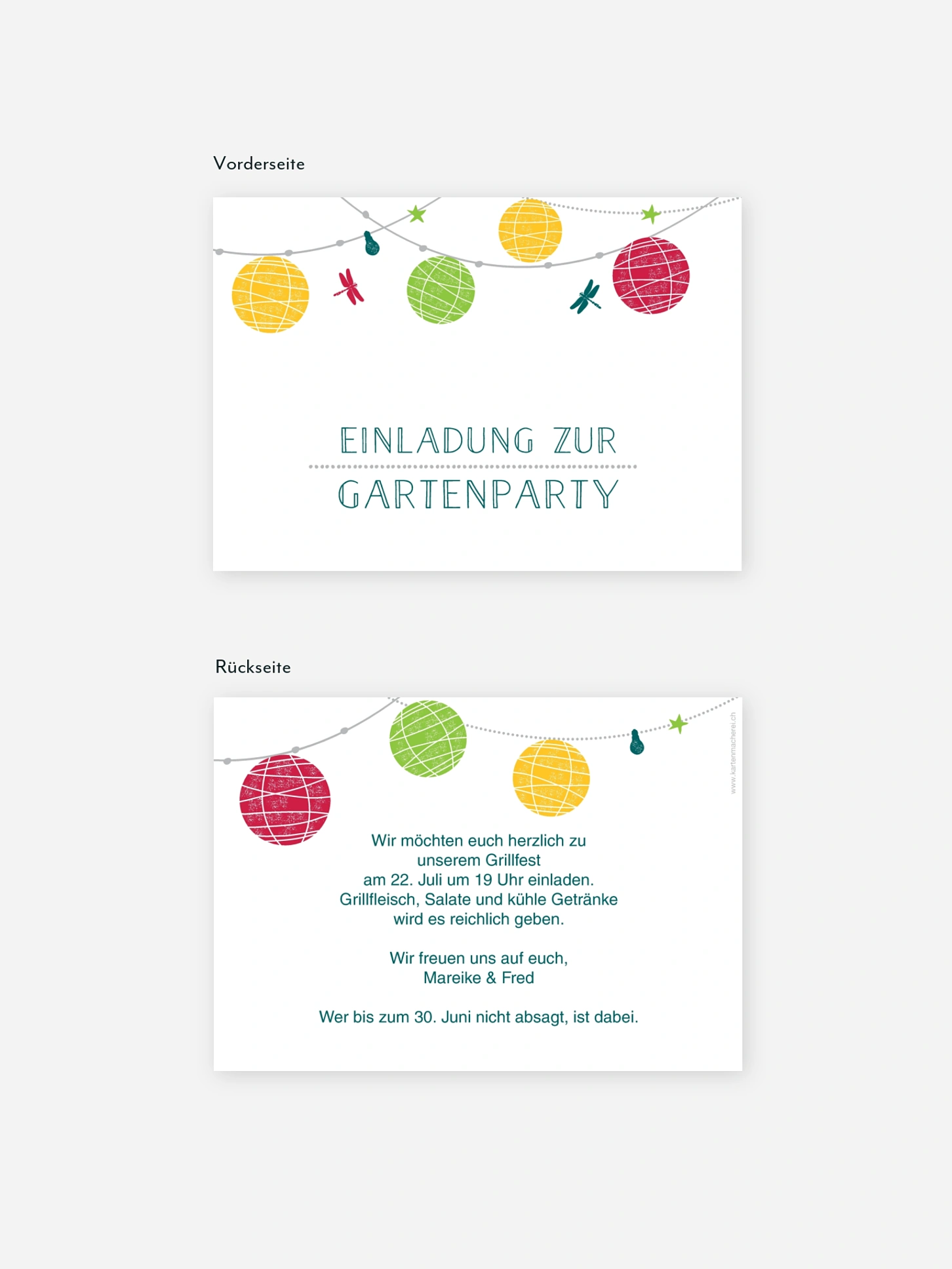 Partyeinladung Paperlanterns