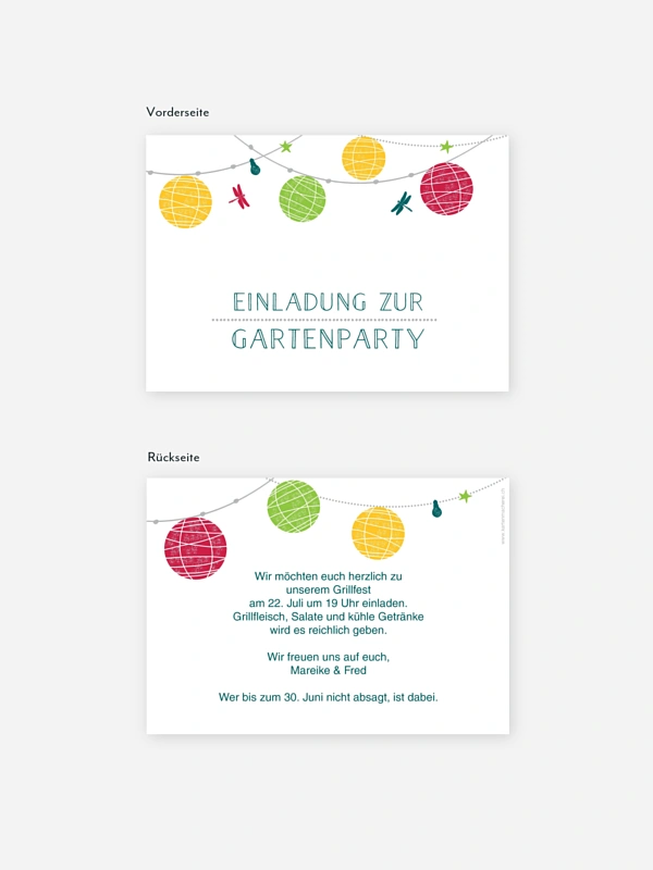 Partyeinladung Paperlanterns