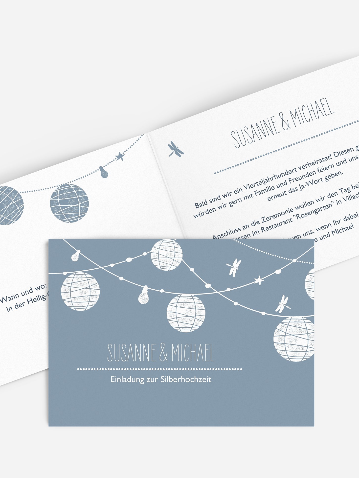 Einladung zur Silberhochzeit Paperlanterns