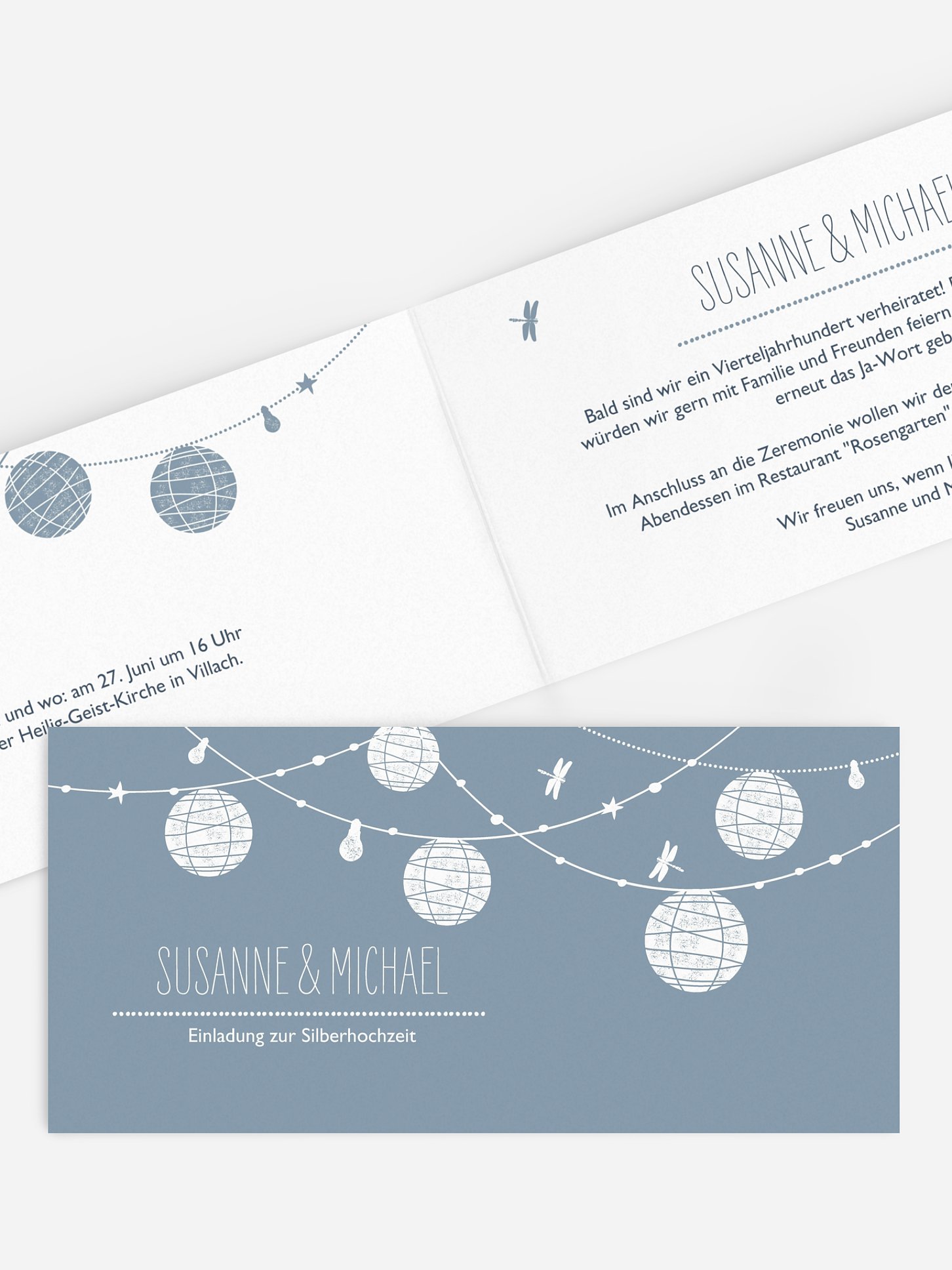 Einladung zur Silberhochzeit Paperlanterns