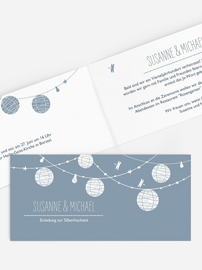 Einladung zur Silberhochzeit Paperlanterns