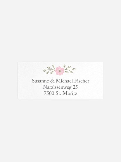 Absenderaufkleber Silberhochzeit Blumenkranz