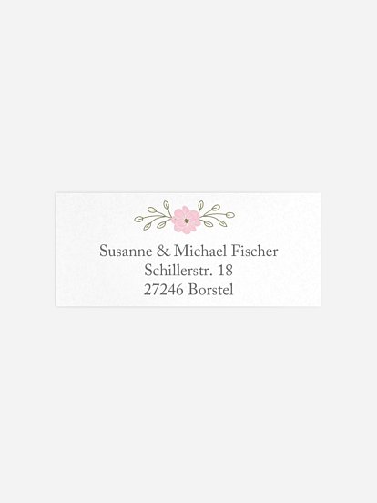 Absenderaufkleber Silberhochzeit Blumenkranz