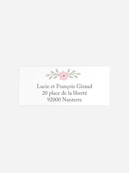Étiquette expéditeur anniversaire mariage Couronne de fleurs
