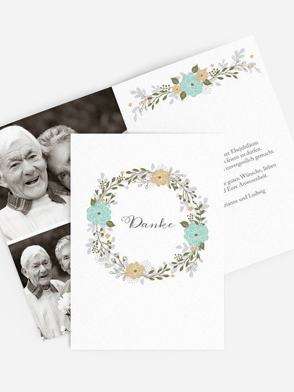 Danksagung zur Goldenen Hochzeit Blumenkranz