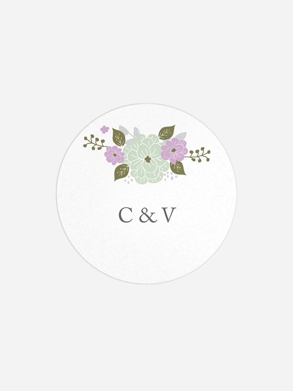 Étiquette cadeau mariage Couronne de fleurs