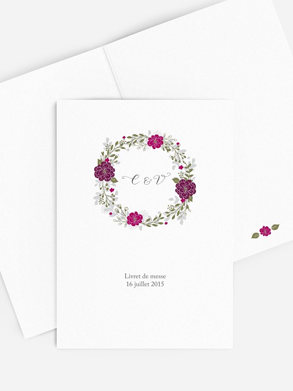 Livret de messe mariage Couronne de fleurs