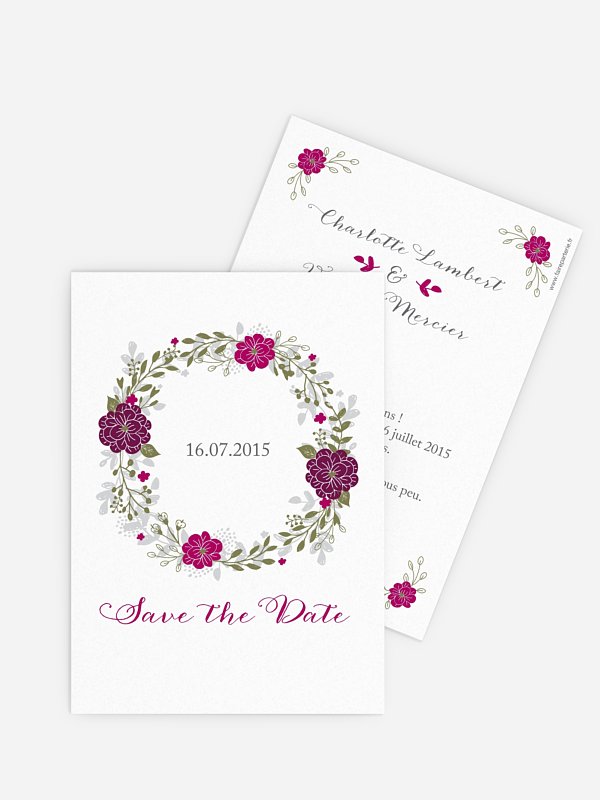 Save the date Couronne de fleurs