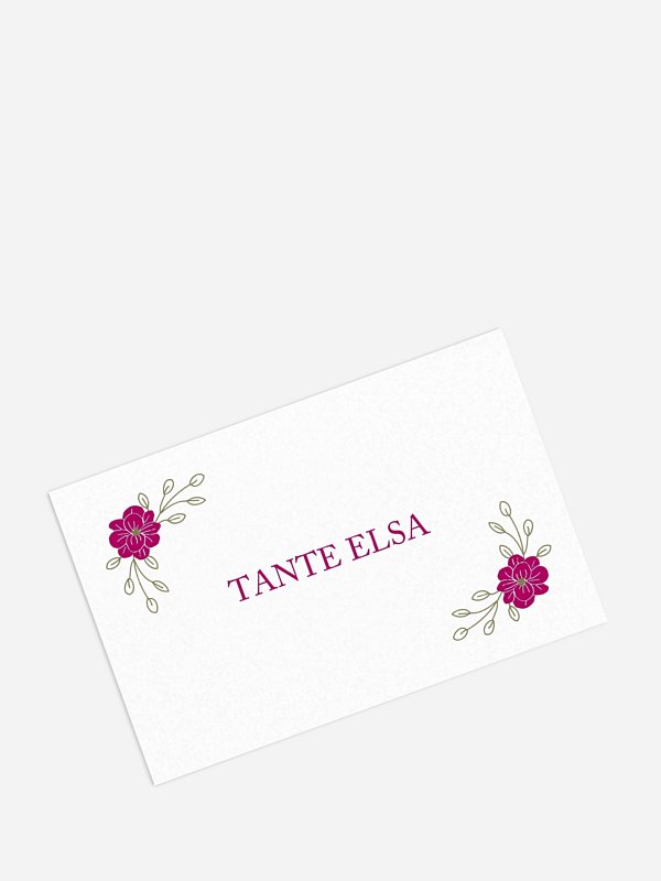 Marque-place mariage Couronne de fleurs