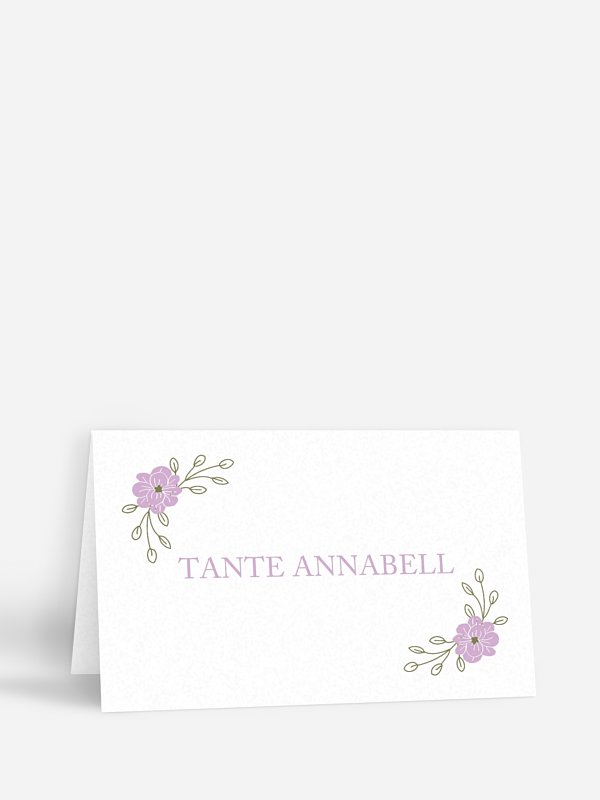 Tischkarte Hochzeit Blumenkranz