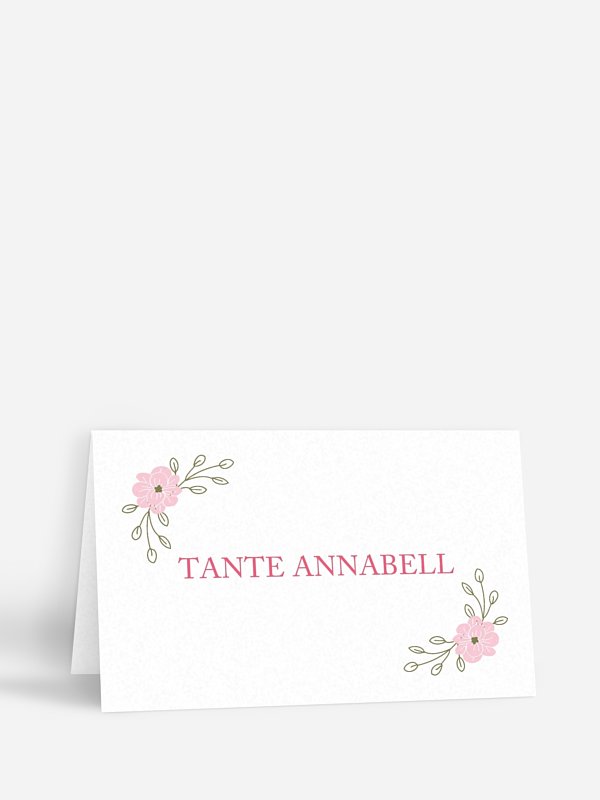 Tischkarte Hochzeit Blumenkranz
