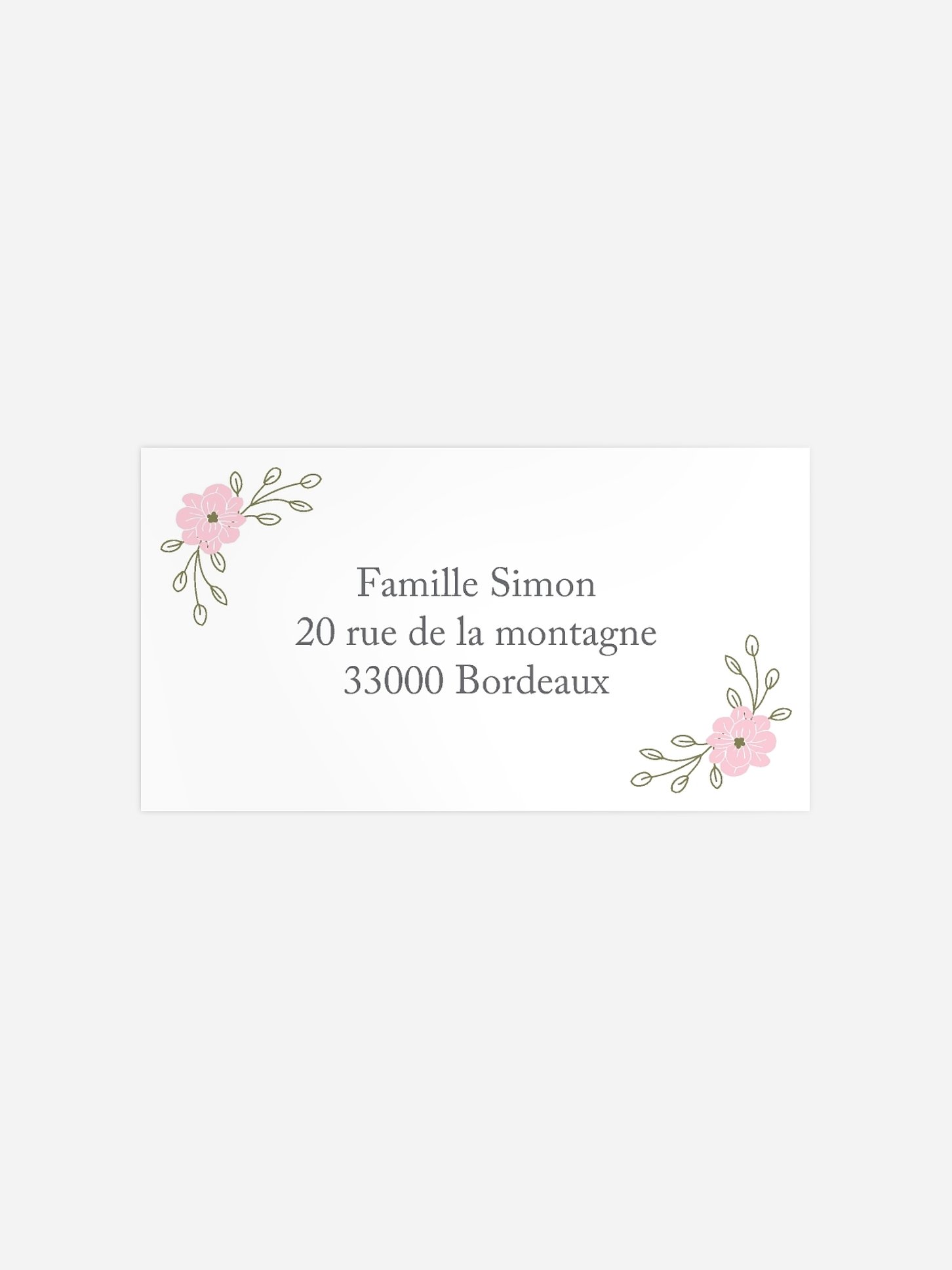 Étiquette destinataire anniversaire mariage Couronne de fleurs