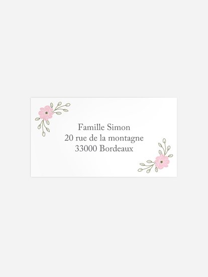 Étiquette destinataire anniversaire mariage Couronne de fleurs