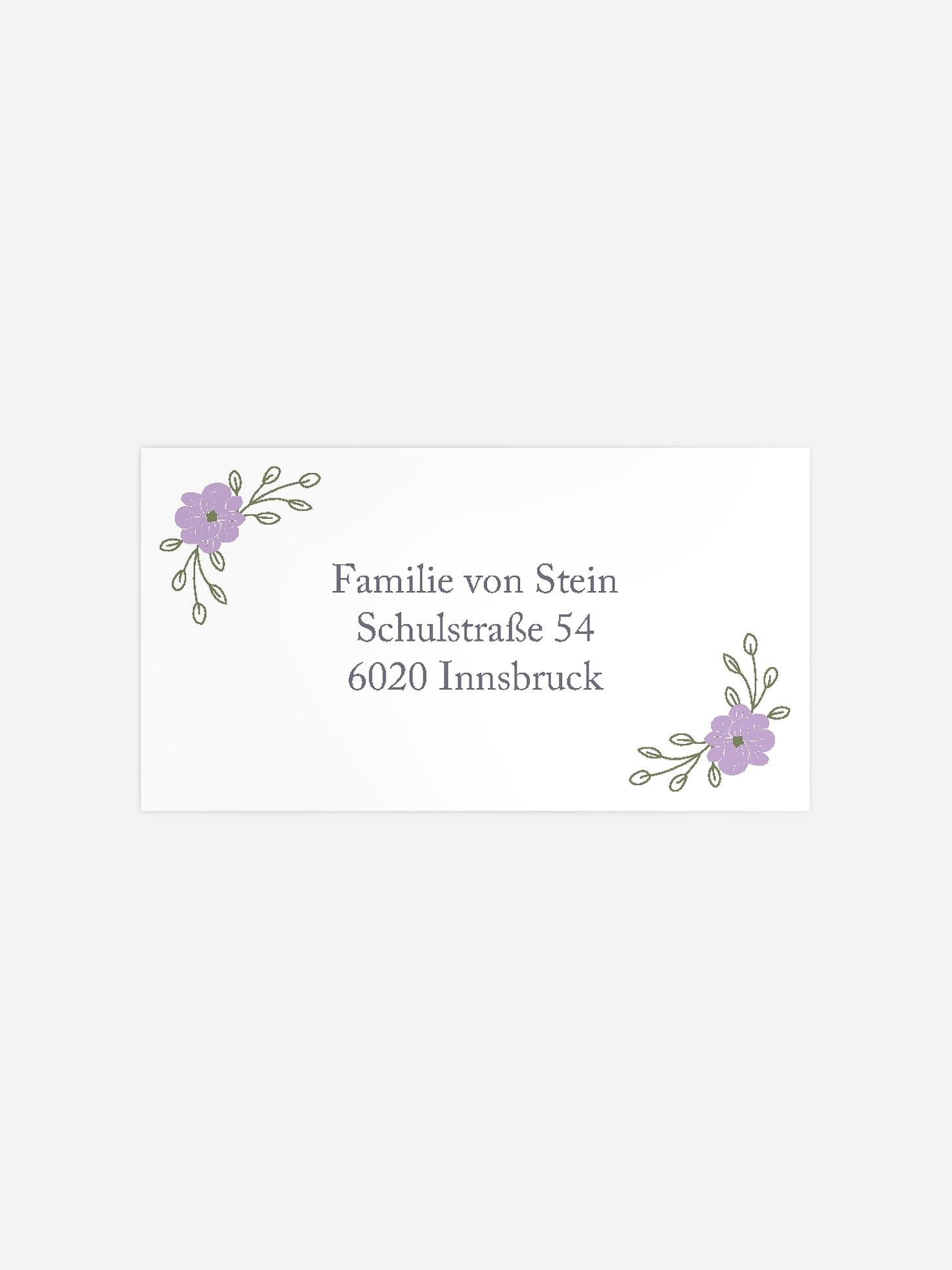 Empfängeraufkleber Konfirmation und Kommunion Blumenkranz
