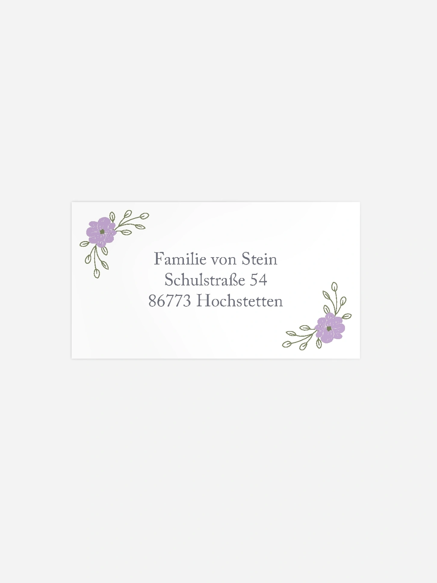 Empfängeraufkleber Konfirmation und Kommunion Blumenkranz