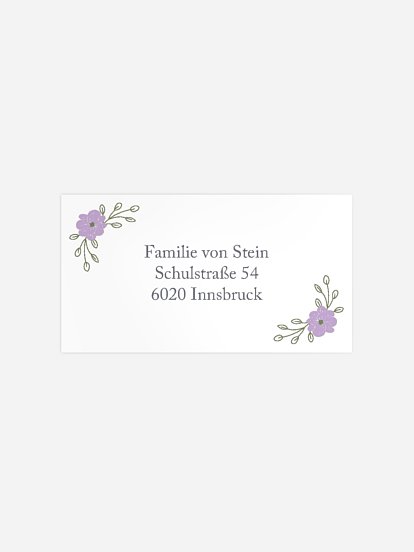 Empfängeraufkleber Konfirmation und Kommunion Blumenkranz