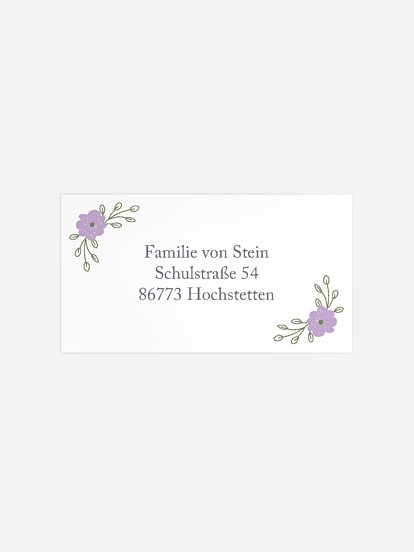 Empfängeraufkleber Konfirmation und Kommunion Blumenkranz