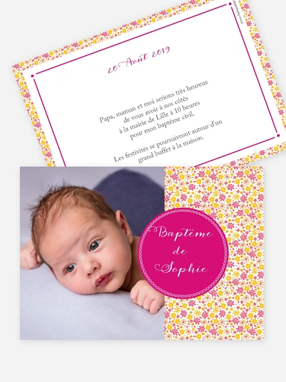 Faire-part baptême Liberty