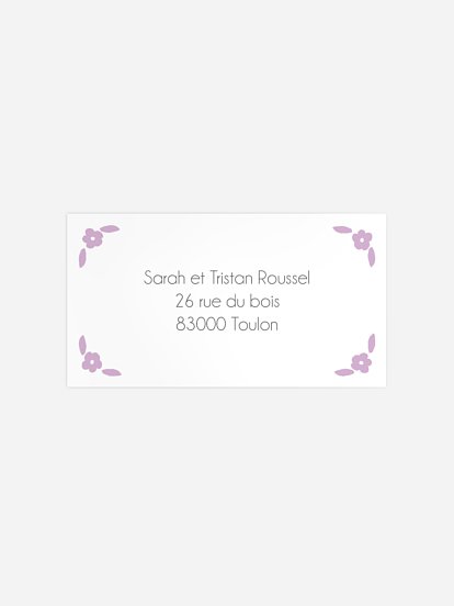 Étiquette destinataire naissance Liberty