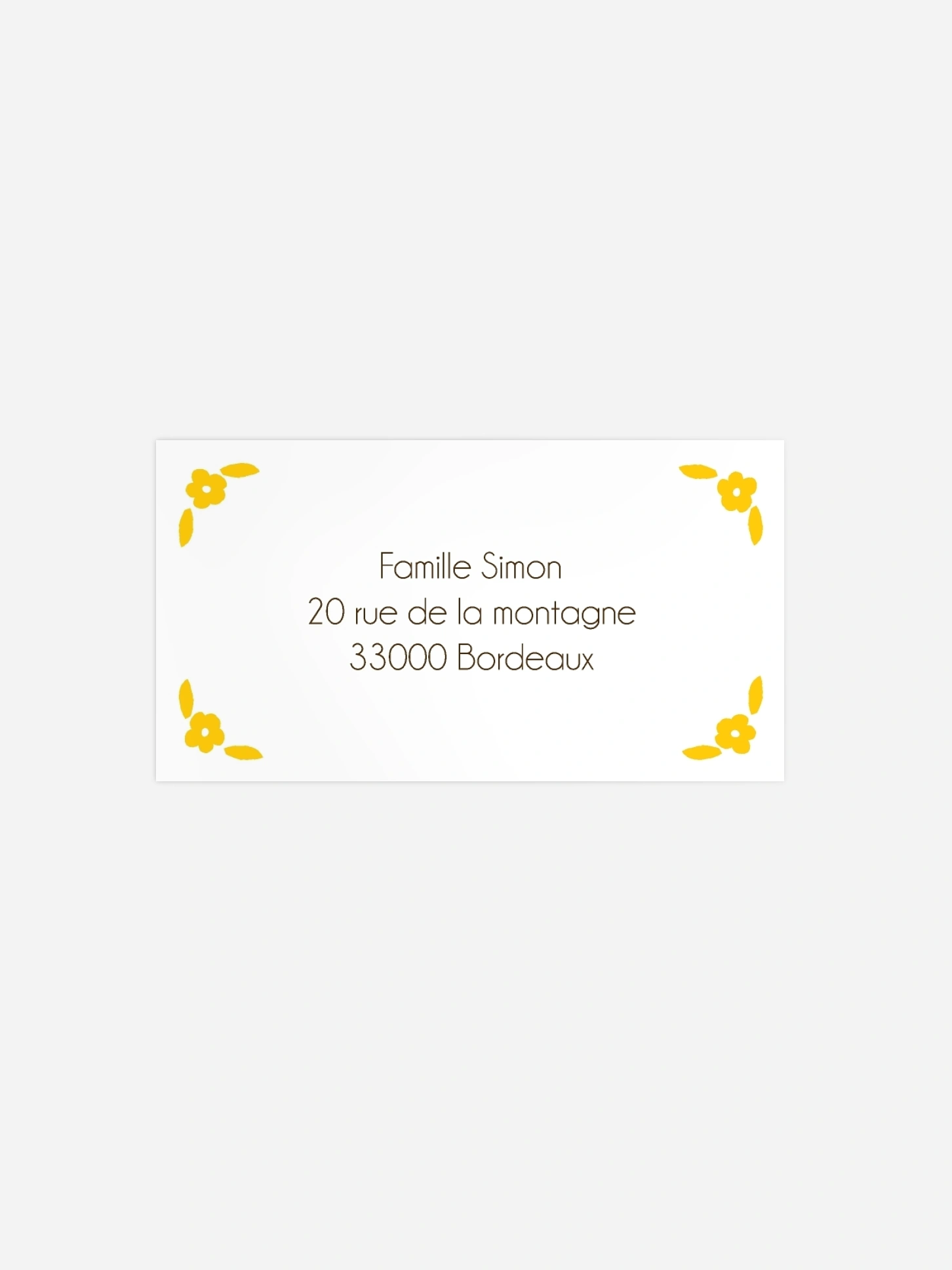 Étiquette destinataire baptême Liberty