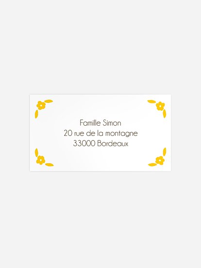 Étiquette destinataire baptême Liberty